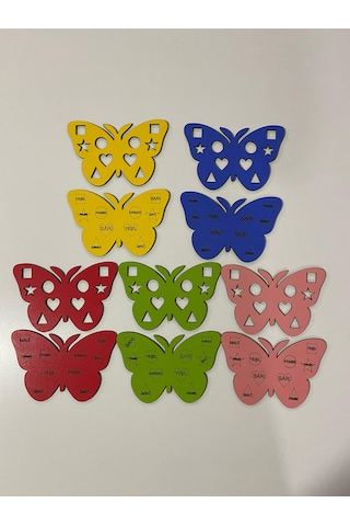 Eğitici Ahşap Kelebek Oyunu Strateji Ve Mantık Oyunu 5'li Set