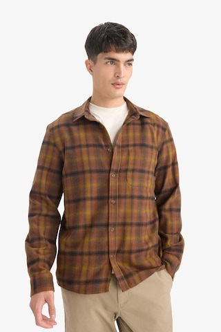 Defacto Regular Fit Polo Yaka Kareli Flanel Uzun Kollu Gömlek E8183ax25wnbn152 Kahve