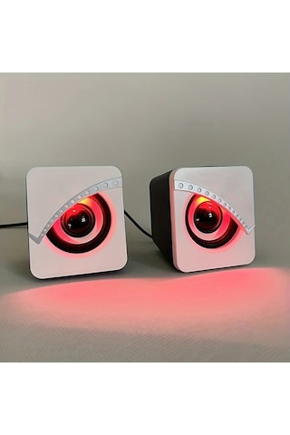 Willowhaven Beyaz Bilgisayar Hoparlörü Taşınabilir Masaüstü Ses Sistemi