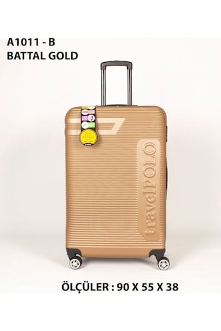 Travel Polo Xxlbattal Boy Dev Boy 90 Cm Valiz & Bavul Gold