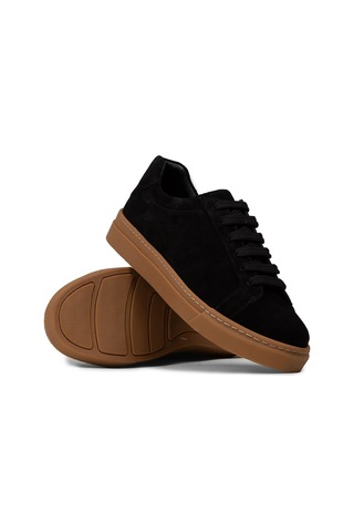 Deery Erkek Hakiki Süet Siyah Sneaker Ayakkabı - 02018msyhc03 Siyah
