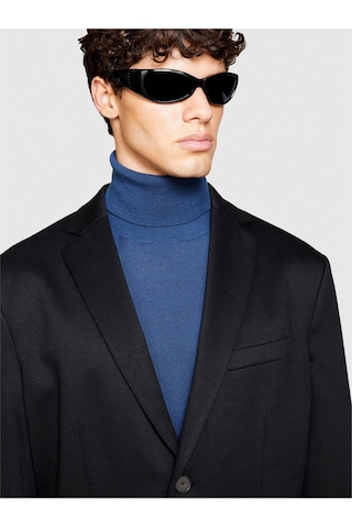 Sisley Poliviskoz Slim Fit Ceket Erkek Renkli Mont - 323a2w6asw01c Siyah