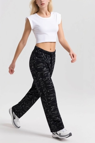 Aura Collections Kadın Viskon Pamuklu Pijama Altı Soft Örme Mevsimlik Ev Pantolonu Siyah