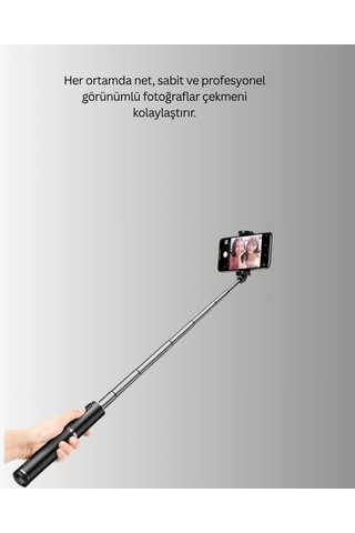 Ceylan Adam Bluetooth Selfie Çubuğu Işıklı, Katlanabilir, Uzaktan Kumandalı