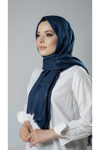 Petrol Mavisi Çizgili Şal Viskon Kumaş Bursa Dolama 202110 17 Petrol Mavisi