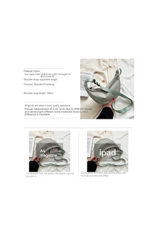 Moda Kadın Çantası Naylon Crossbody Hafif Günlük Kullanım İçin Tek Omuz Askılı Şık Koltuk Altı Çanta Beyaz