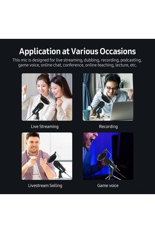 Didadodo Profesyonel Kondenser Mikrofon: Gürültü Azaltma, Kulaklık Çıkışı, Tripod Ve Pop Filtre Dahil - Çok Yönlü Kullanım, Küçük Boyutlu Tasarım