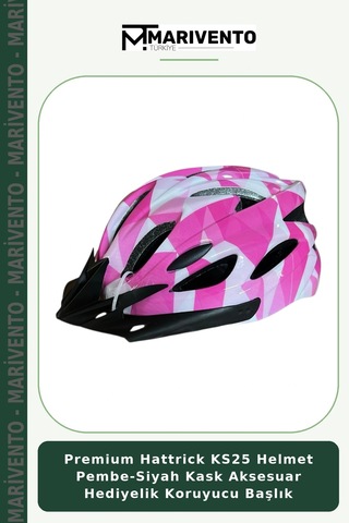 Premium Hattrick Ks25 Helmet Pembe-siyah Kask Aksesuar Hediyelik Koruyucu Başlık Pembe - Siyah