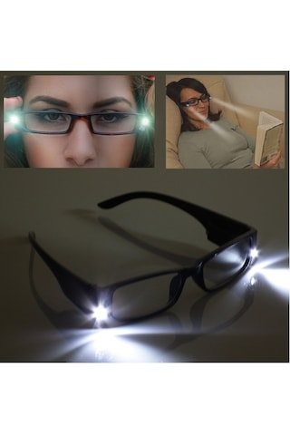 Led Kitap Gözlüğü Okuma Lambası Işıklı Camsız Panel   Şeklinde