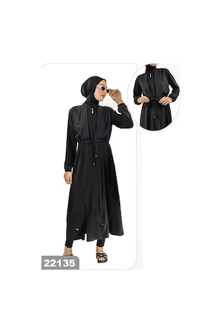 Tesmay Tam Kapalı Jileli Tesettür Mayo 22135 Siyah Siyah