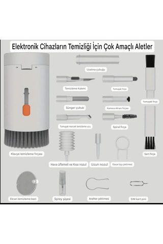 Temizleme Seti Pc Laptop, Kulaklık, Kamera, Airpods Kullanılabilir 20 İn1 Set Bilgisayar Klavyeleri