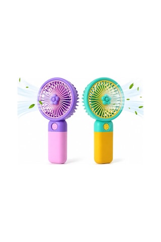 Talky Şarjlı Mini El Fanı Usb Taşınabilir Sessiz Masaüstü Vantilatör 3 Kademe Soğutucu Pervane Multicolor Karı