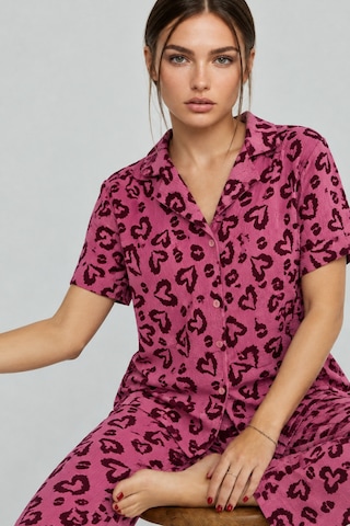 Womanandkids Night Mor Kadın Kısa Kollu Rahat Pijama Takımı 4734