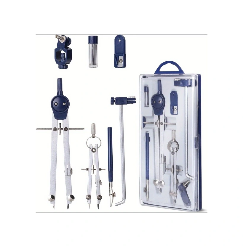 Wangxi Kırmızı 13 Parça Profesyonel Geometri Seti, Mühendisler İçin Metal Pergel Ve Çizim Araçları