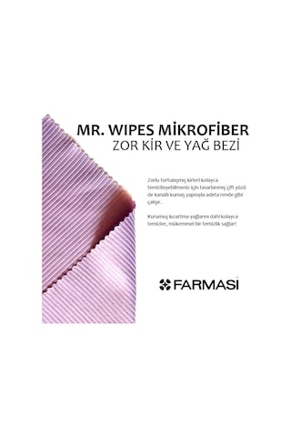 Mr. Wipes Antibakteriyel Mikrofiber Zor Kir ve Yağ Temizleme Bezi Mor 40 x 40 CM