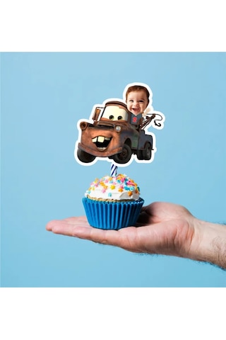 Arabalar Cupcake Pasta Süsü Kürdan 10 Adet 0