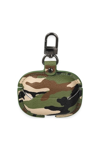 Airpods 3 3.nesil Çanta Kamuflaj Deri Kılıf - Yeşil Asorti