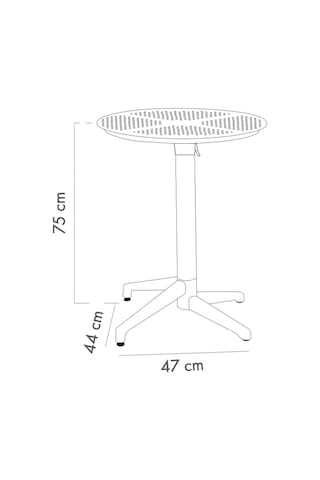 Tr Moon Katlanır Masa Ø60 Cm - Bahçe, Balkon, Kafe, Restoran İçin, İç Ve Dış Mekan Süt Beyaz Diğer