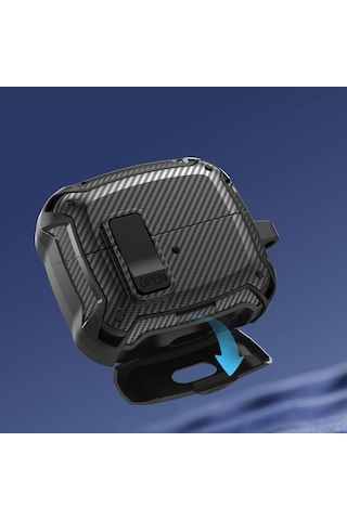 Samsung Uyumlu Galaxy Buds 3 Fe / Buds 3 Pro / Buds 3 İle Uyumlu Kılıf Kilitli Açma Kapama Koruyucu Kapak Yeşil