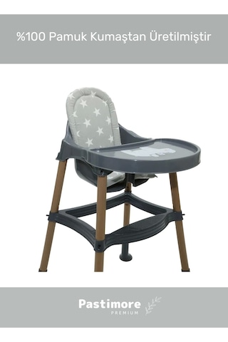 Premium Rahat Taşınabilir %100 Pamuk Füme Lüx Mama Sandalyesi Minderi