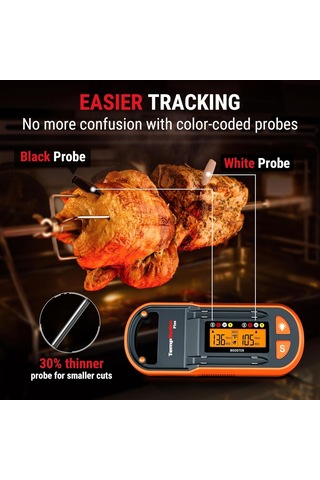 Thermopro Tp972 Twin Tempspike Plus Mobil Uygulama Ve Ekran Kontrollü, 182m Menzilli Çift Problu Tam Kablosuz Profesyo