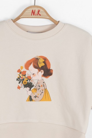 Nk Kids Kız Çocuk Sweatshirt 37602 Krem