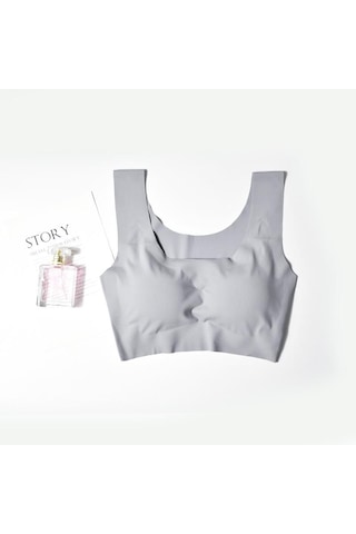 Gri Kadın Straplez Yoga Nefes Uyku Sutyen Hiçbir Çelik Askı Şekillendirme Traceless Yelek Tarzı Spor Sutyeni Gri