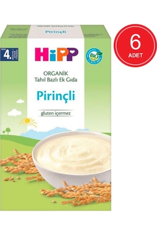 Hipp Organik Pirinçli 4+ Ay Kaşık Maması 6 x 200 G