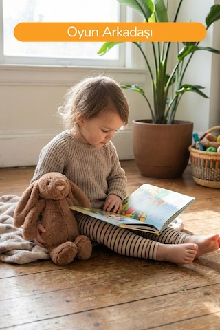 Yumuşacık Peluş Tavşan Hediyelik Bebek Uyku Ve Oyun Arkadaşı 45 Cm Oyuncak Kahverengi