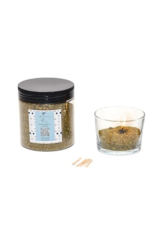 White Jasmine Kokulu Yeşil Yaratıcı İnci Tozu Mum 30 Adet Fitil İle Birlikte -250 Gr Çok Renkli
