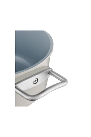 Madame Coco Vincenzo Döküm Alüminyum Kısa Tencere - Gri/bej - 28 Cm 8684427212981 Çok Renkli