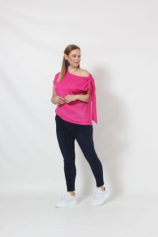 Moda Berray 3250p Pembe Tek Omuz Bağlama Detaylı Bluz 001