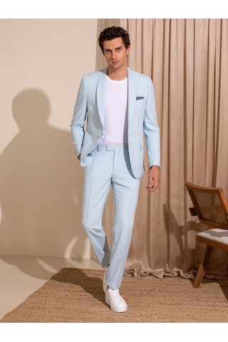 Cacharel Açık Mavi Slim Fit Smokin Damatlık Denım