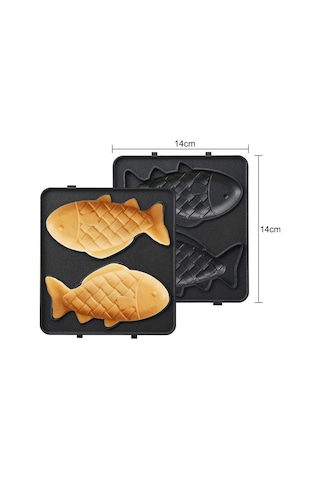 Yunboo 14x14cm F Modeli İçin H34031 Vafli Makinesi Uyumlu Kaymaz Kaplama Islak Kek Tepsisi Siyah