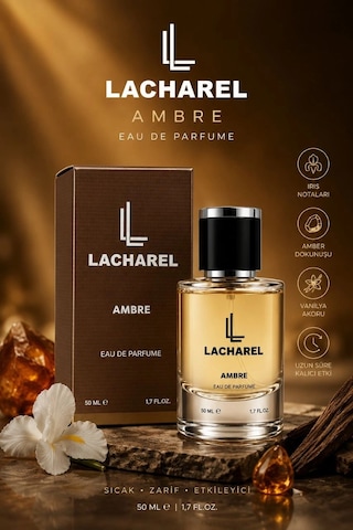 Lacharel Ambre Eau De Parfum 50 Ml Vanilyalı Amber Ve Sıcak Baharatlı Parfüm Ferah