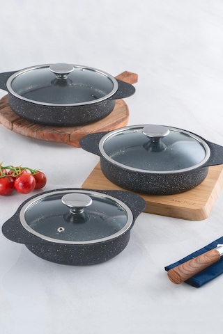 Camille Grey 6 Parça Döküm Sahan Set