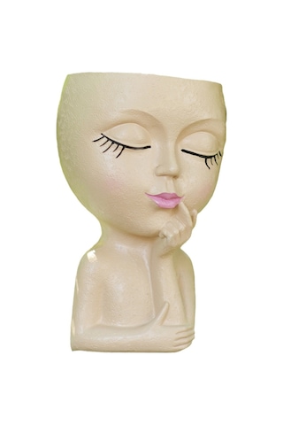 Sevimli Baş Saksı/yüz Saksı, İç Mekan Bitkileri İçin, Kız Yüz Saksı Sevimli Bayan Baş Saksı, Haki