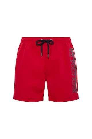 U.S. Polo Assn. Erkek Kırmızı Orta Boy Deniz Şortu-4321 Narçiçeği
