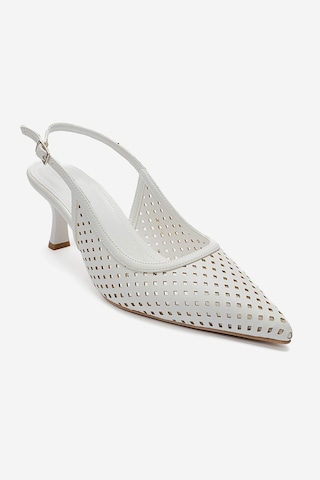 Luvishoes Uvıen Beyaz Cilt Kadın Topuklu Ayakkabı
