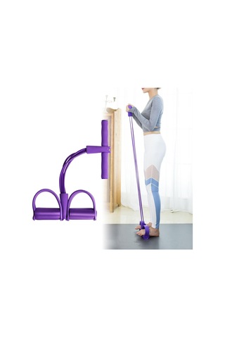 Dolıty Elastik Pedal Direnç Bandı Sit Up Karın Bacak Bel Mor Mor