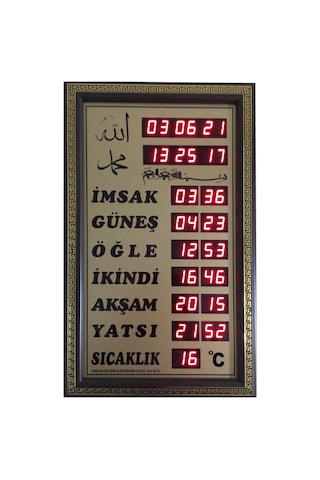 Dijital Vakit Matik İmsakiye Ev Tipi Ezan Okuyan Saat çok Renkli