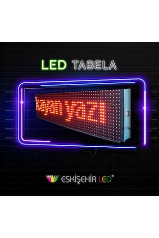 Kayan Yazı Led Tabela 16x64 Cm Kırmızı Çift Taraflı Eskişehirled