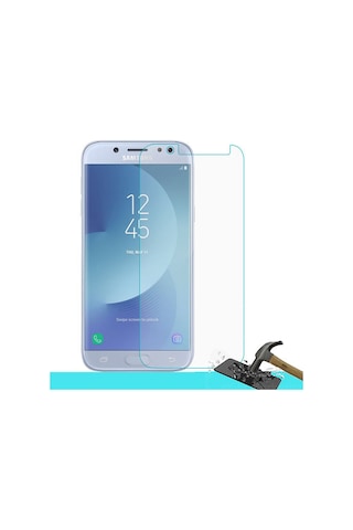 Samsung Uyumlu Galaxy J5 Pro Arka Kapak Silikon Kılıf + Temperli Cam Ekran Koruyucu