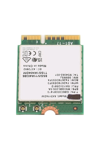 Fosenze M.2 Key-e Ax211ngw Kablosuz Ağ Kartı, 2400mbps, Bt5.2, 2.4/5/6ghz Üç Frekanslı, Plug And Play, Dayanıklı Pcb Malzeme