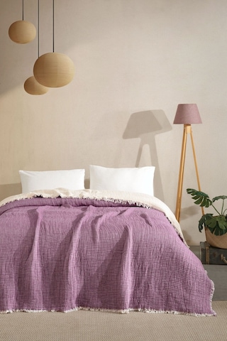 Varol Tek Kişilik 5 Katlı %100 Pamuk Müslin Yatak Örtüsü - Mor Mor/160x230cm Mor