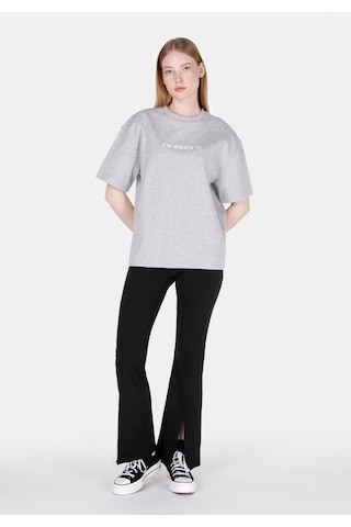 Colin's Colins Comfort Fit Yuvarlak Yaka Baskılı Kadın Gri Kısa Kol Tişört Cl1073282 Q1.v2 Mga Gri Melanj