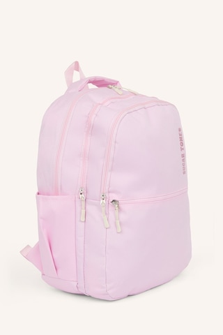 Defacto Unisex Su Geçirmez Yazı Baskılı Fermuarlı Sırt Çantası F0523axnspn599 Pembe-pn599