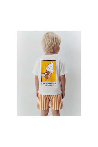 Poala Kids İce Cream Şortlu Set Turuncu