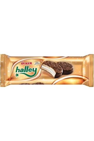 Ülker Halley Çikolata Kaplamalı Sandviç Bisküvi 4'lü 240 G