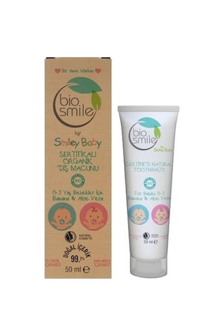 Bio Smile 0 - 3 Yaş Aloe Vera ve Muz Aromalı Organik Çocuk Diş Macunu 50 ML